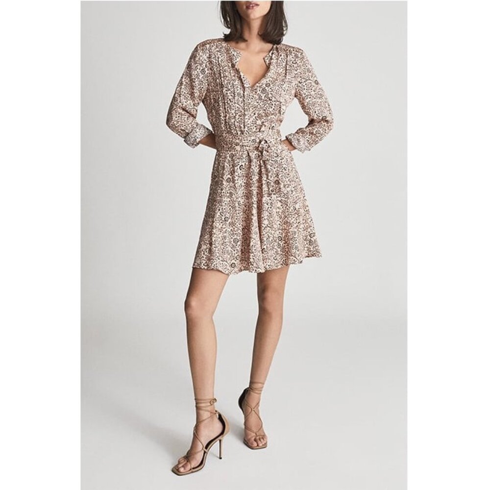 REISS Billie Paisley Printed Mini Dress